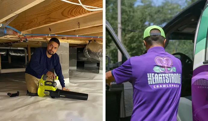 Heartstrong crawl space services collage